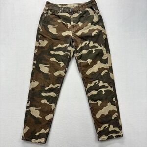 American Eagle Mom Jeans Womens 6 Camo Corduroy Super Stretch High‎ Rise Pants